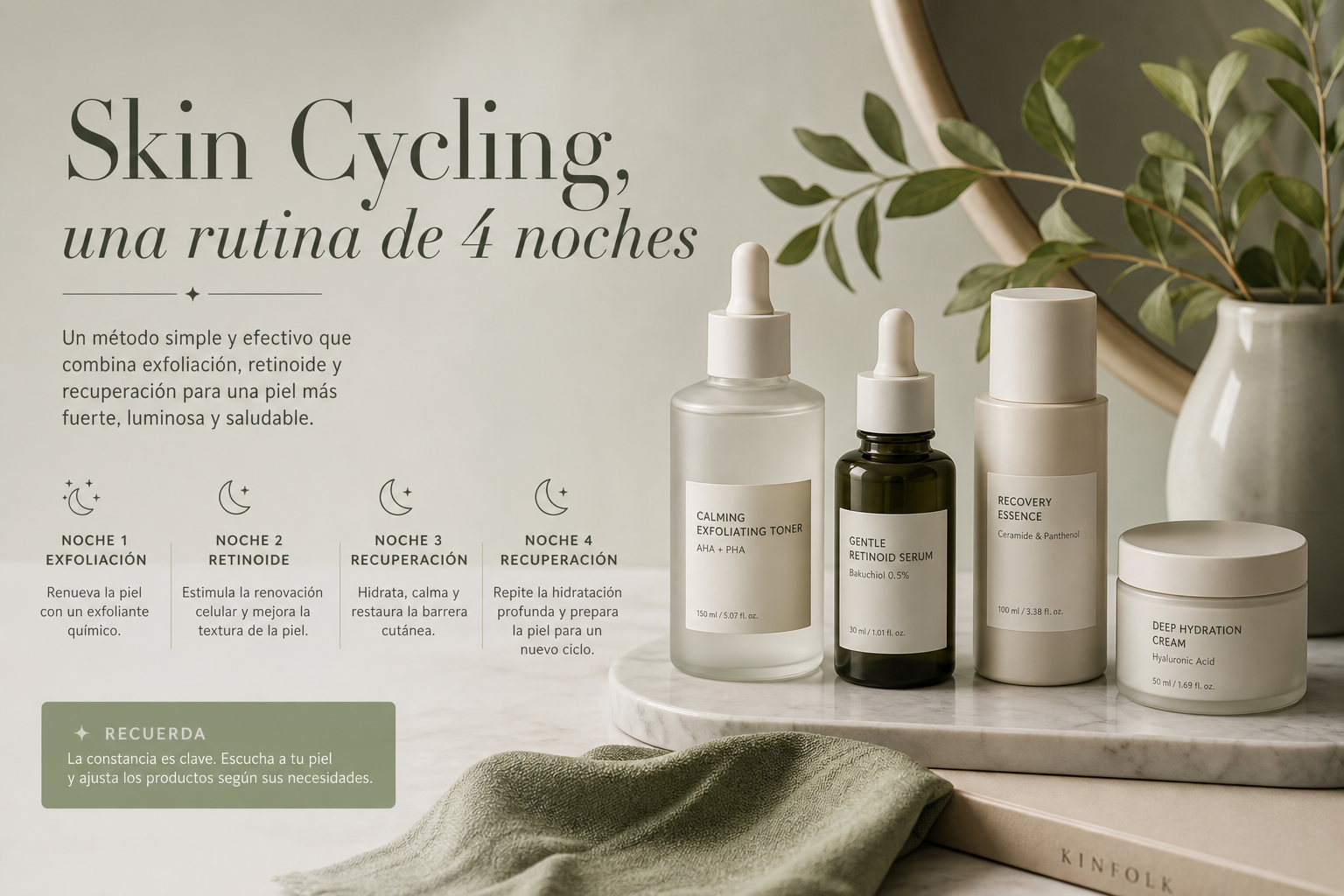 Skin Cycling, una rutina de 4 noches