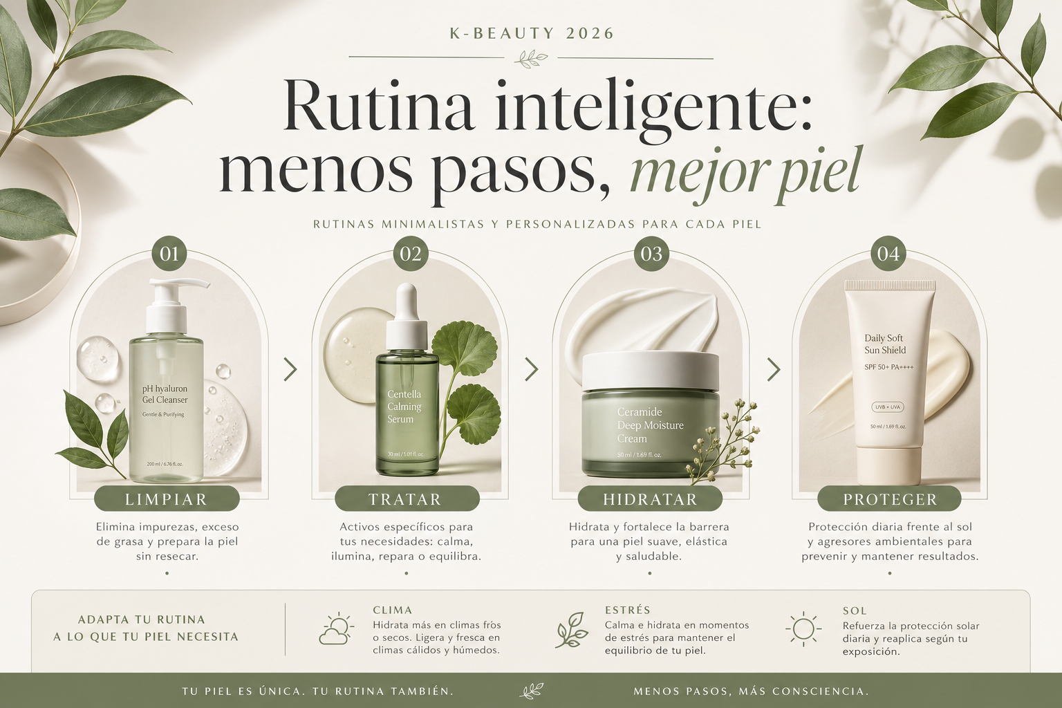 Rutina inteligente: menos pasos, mejor piel